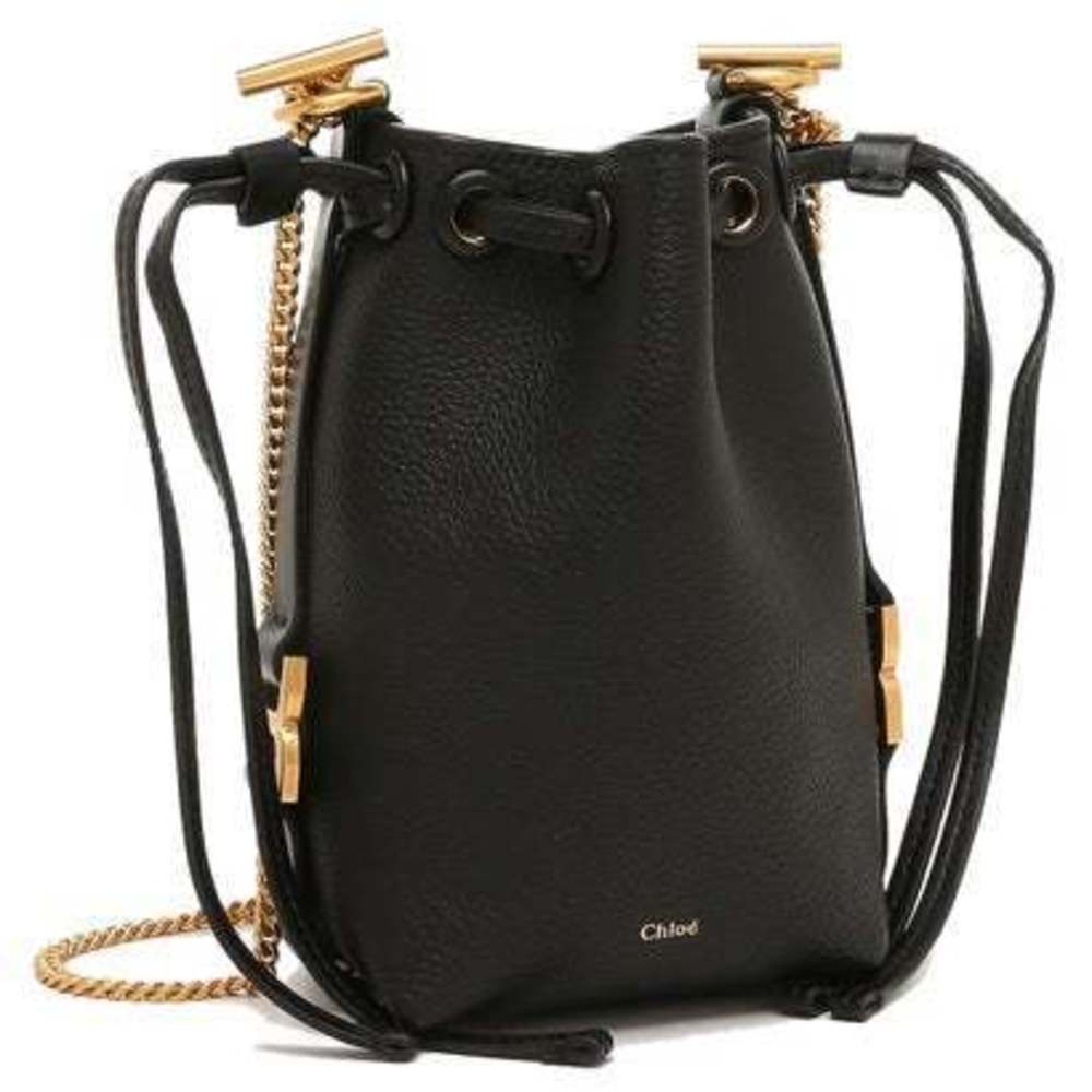 Chloe Shoulder Bag Mercy Micro Bucket Bag Black